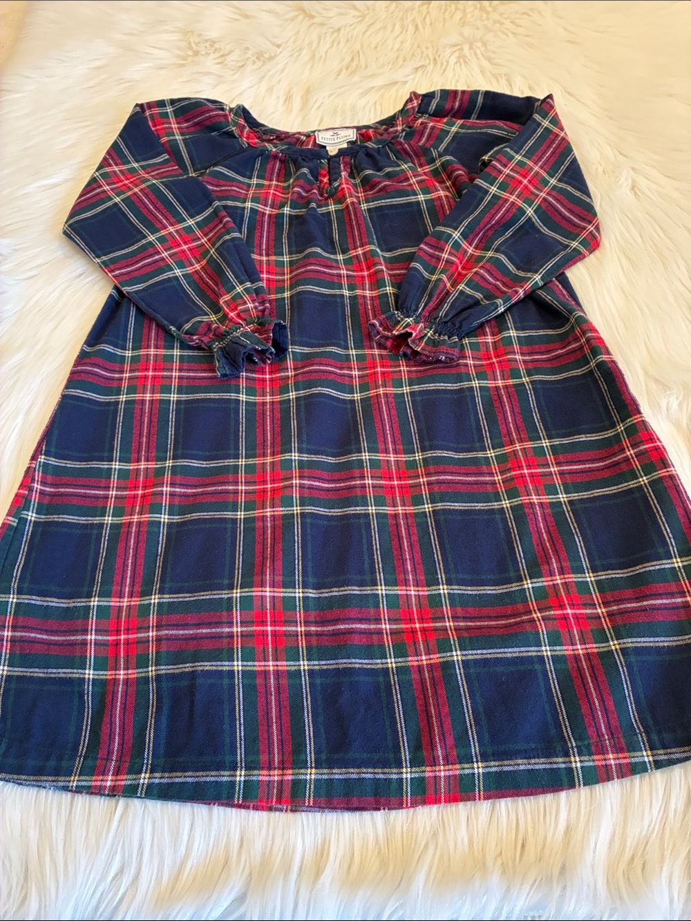 Petite Plume Girls Brushed Twill Delphine Nightgown in Windsor Tartan